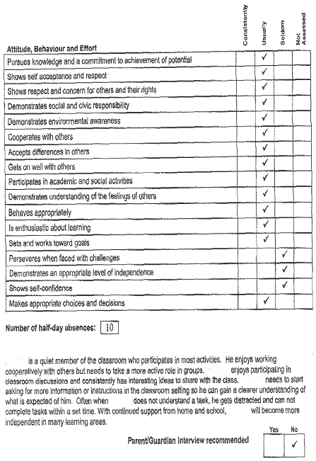 Jeremy Report sheet three